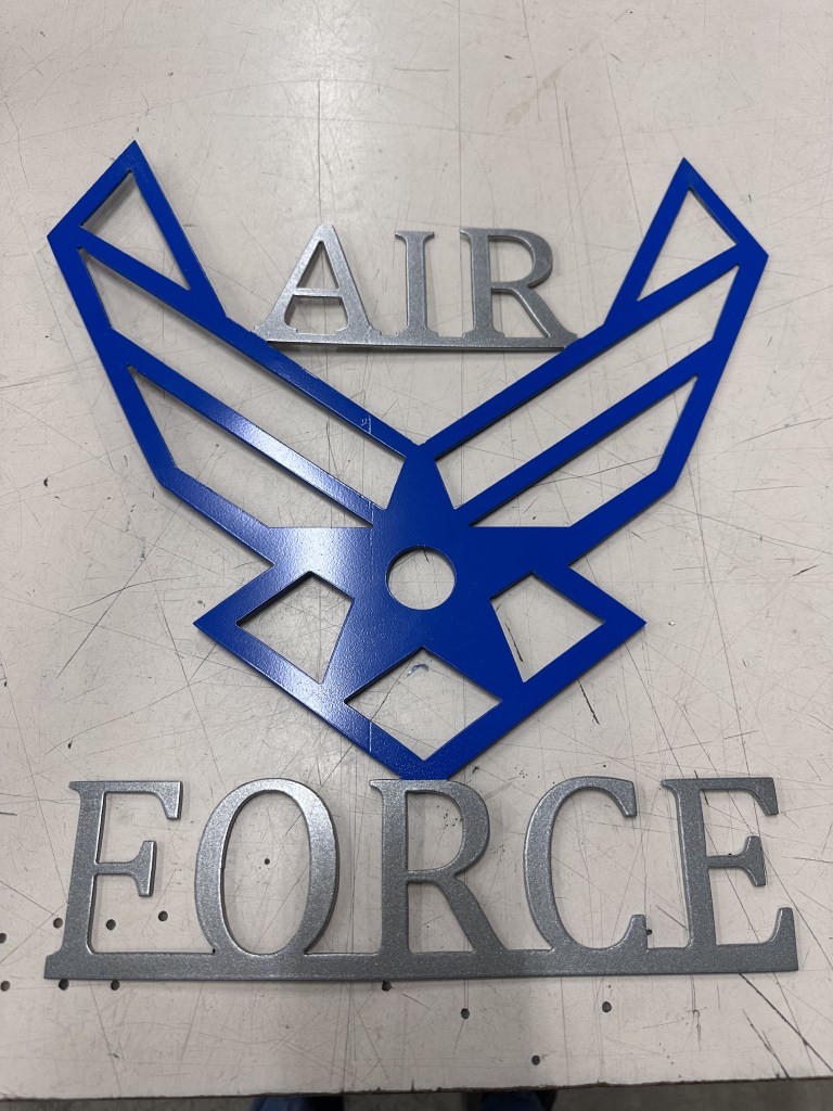 Powder coated Air force home decor